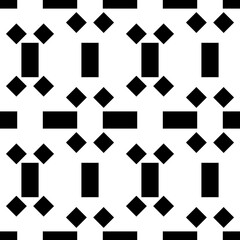 Poster - Squares and rectangles. Vector black geometric shapes.