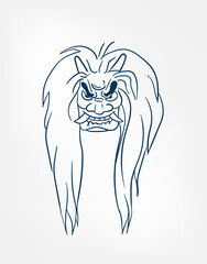Wall Mural - demon oni samurai sketch japanese design isolated