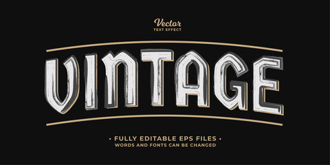 retro vintage text effect editable eps cc