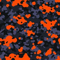 Camouflage texture seamless pattern. Abstract modern endless camo texture with spot of circles. Vector illustration.