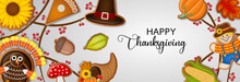 Happy Thanksgiving Banner With Gingerbread Cookies