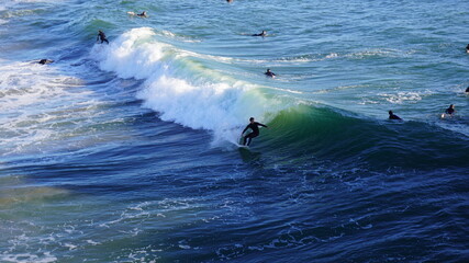 surfing on the sea