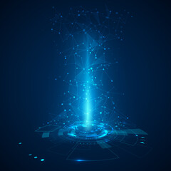 Leinwandbilder - Futuristic HUD elements. Hologram UI elements virtual reality. Sci fi futuristic User Interface. Abstract hi-tech circle. Vector