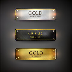 Wall Mural - buttons set web steel on background color black 7
