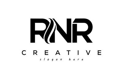 Letter RNR creative logo design vector	