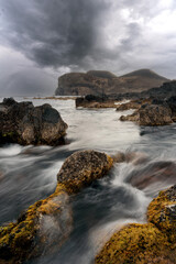 Wall Mural - Long Exposure of Coastline on the Azores, Portugal