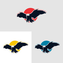 Canvas Print - set of eagle logo design