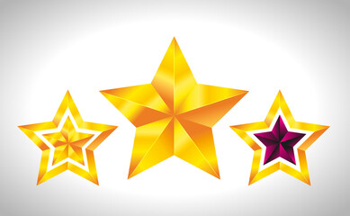 Sticker - Shiny Gold Star. Christmas Illustration for design on white background