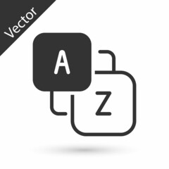 Sticker - Grey Vocabulary icon isolated on white background. Vector