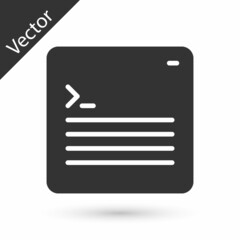 Grey Software, web developer programming code icon isolated on white background. Javascript computer script random parts of program code. Vector