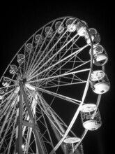 Ferris Wheel At Night B&W