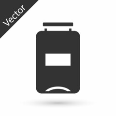 Sticker - Grey Jam jar icon isolated on white background. Vector