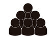 © Gabrieuskal - Icono negro de grupo de gente en fondo blanco.