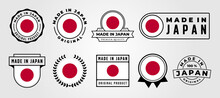 Made In Japan Vector Set Logo Symbol Illustration Design, Japanese Label Bundle Design