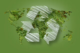 Recykling ekologia. Ilustracja na tle Ziemi