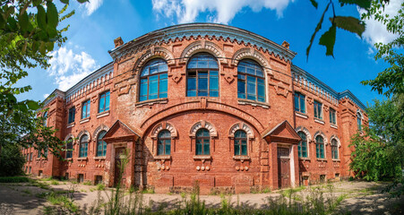 Wall Mural - Old brick abandoned school for boys