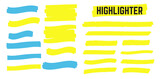 Fototapeta  - Yellow highlight marker lines. Highlighter strokes and drawing design.