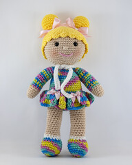 Brinquedo, crochet, infantil, colorido