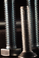 Poster - Closeup shot of nails, drill screws