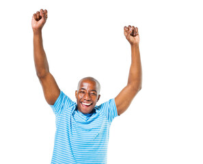 Poster - Cheerful Casual African Man Celebrating