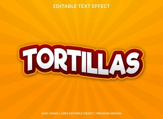 Poster - tortillas text effect editable template with abstract style use for business brand and logo