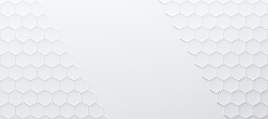 Poster - Abstract and Illustration of white box or cube background,light and shadow with free space, 3D rendering and copy space.