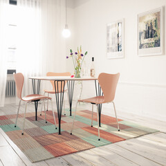 Simple Dinning Room Furniture Design (focus) - 3D Visualization