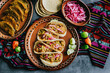 © Marcos - mexican cochinita pibil tacos with habanero sauce traditional food in Yucatan Mexico