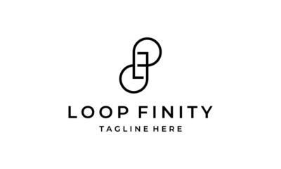 Poster - Infinity Infinite Loop Mobius Motion Limitless with Initial Letter LF FL Logo Design Inspiration