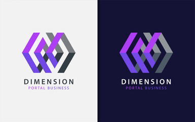 Poster - Modern Futuristic Portal Dimension Logo Design.