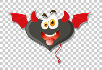 Poster - Heart shape devil with facial expression