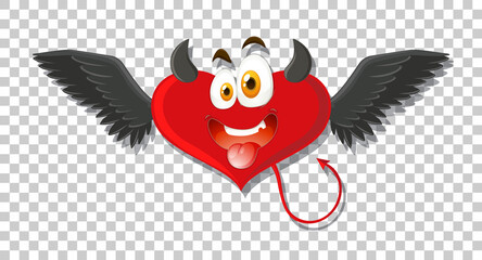 Sticker - Heart shape devil with facial expression