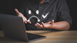© LOVEis - Customer Experience dissatisfied concept. Bad review, bad service dislike bad quality, low rating, social media not good.