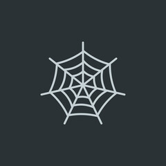 Spider web icon vector on navy background