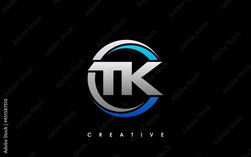 TK Letter Initial Logo Design Template Vector Illustration Stock Vector ...