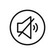 Sound mute vector line icon . Editable Stroke