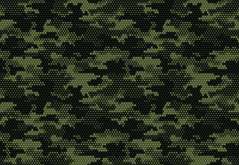 seamless camouflage pattern. repeating digital dotted hexagonal camo military texture background. ab