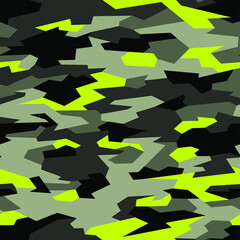 Camouflage seamless pattern. Abstract geometric military and hunting camo texture background. Vector illustration.