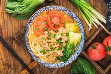 Wall Mural - Chinese Cuisine: a bowl of fat beef noodles