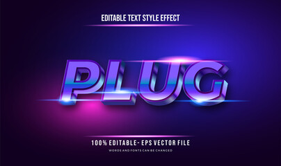 modern futuristic style and shiny effect editable text style. Vector editable text effect