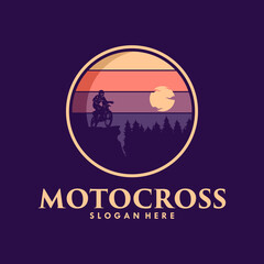 Poster - Adventure motocross mountain road logo design