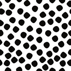 Fototapete - Simple stains and white background. Vector black and white seamless pattern.