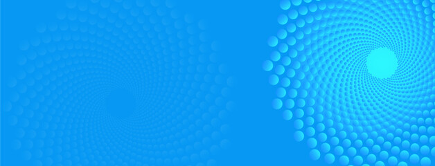 Wall Mural - Geometric abstract blue background template with golden ratio elements. Website header or banner design with spiral dot fibonacci pattern. 