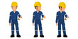 © heavypong - set of industrial worker is operating ball valve.