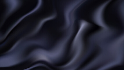 Wall Mural - Black abstract wavy background with smooth wavy structure