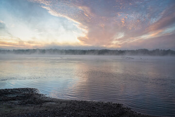 Wall Mural - Summer sunrise on the Wisła river