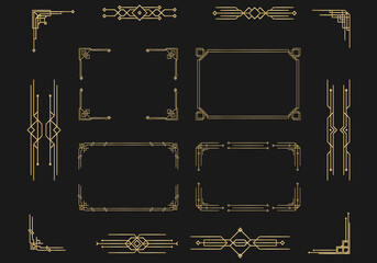 Patterns, ornaments, calligraphy in art deco style
