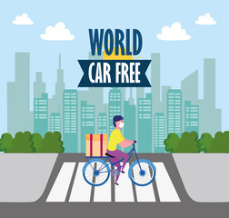 Poster - world car free, delivery service