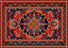 Persian Carpet Original Design, Tribal Vector Texture. Easy To Edit And Change Just 16 Colors By Swatch Window.