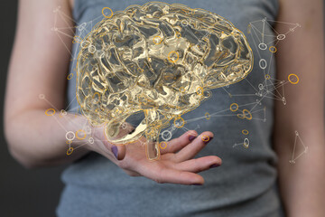 Fototapete - Futuristic Artificial Intelligence and Machine Learning Concept